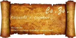 Csiszér Zsombor névjegykártya