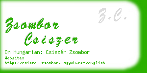 zsombor csiszer business card